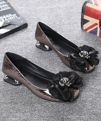 DIY Bow Splicing Flats Faux Leather