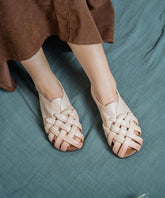 Water Sandals White Cowhide Leather Walking Sandals