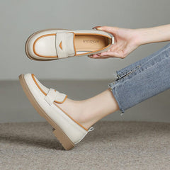 Casual Autumn Leather Flat Loafers