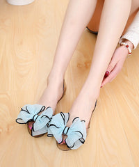 Boho Red Clear Flat Sandals Splicing Floral