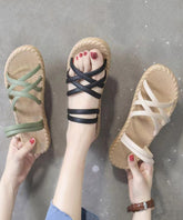 Roman Style Black Beach Slide Sandals