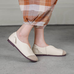 Spring Summer Retro Leather Flat Casual Loafers