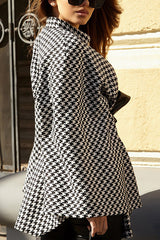 Houndstooth Loose Lace-up Cape