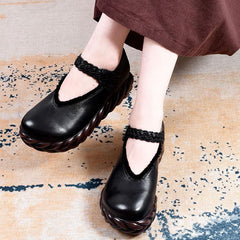 Real Leather Sponge Retro Casual Shoes