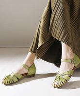 Green Buckle Strap Splicing Sandals