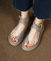 Comfy Grey Cross Strap Splicing Walking Sandals