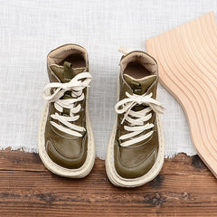 Autumn Leather Thick-Soled Retro Casual Boots