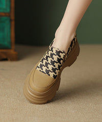 Black Versatile Splicing Platform Loafer Shoes