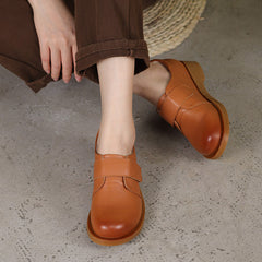 Retro Soft Leather Flat Casual Shoes