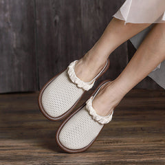 Vintage Summer Hollow Leather Casual Sandals/Slippers