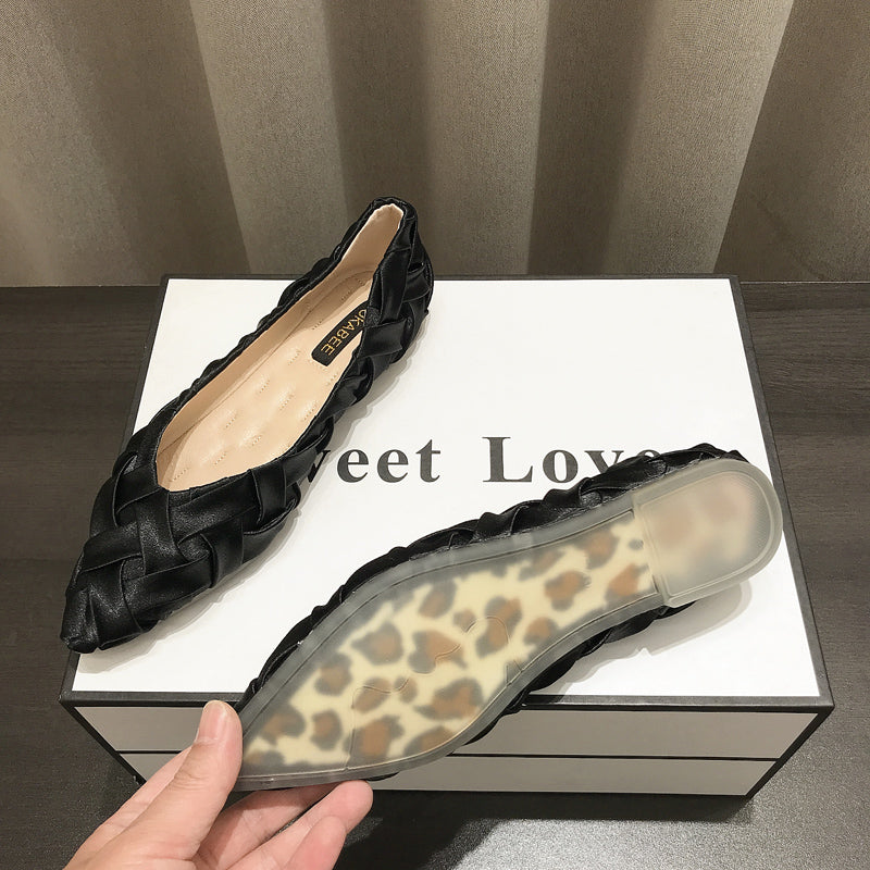 Soft Comfy Apricot Flat Shoes Pointed Toe