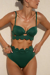 Sling Cutout High-waisted Stretch Bikini Swimsuit