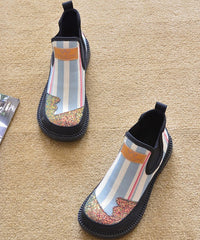 Red Denim Fabric New Splicing Ankle Boots