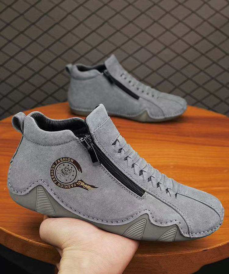 Spring Pink Comfortable Zipper Spliced Flat Shoes