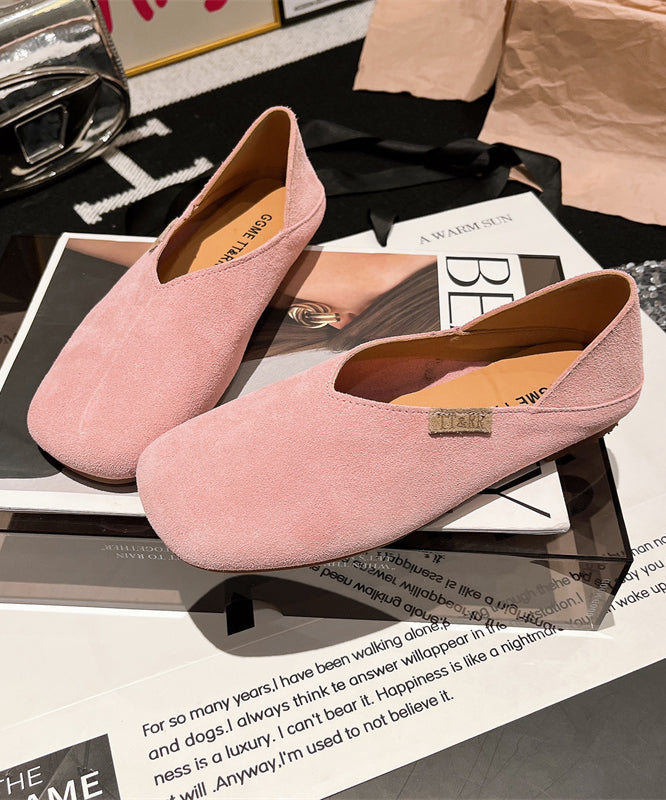 Yellow Suede Loafer Shoes Comfortable Splicing