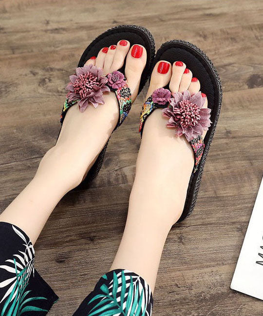 Coffee Floral Holiday Thong Sandals