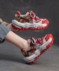 Yellow Suede Breathable Mesh Splicing Flat Feet Shoes