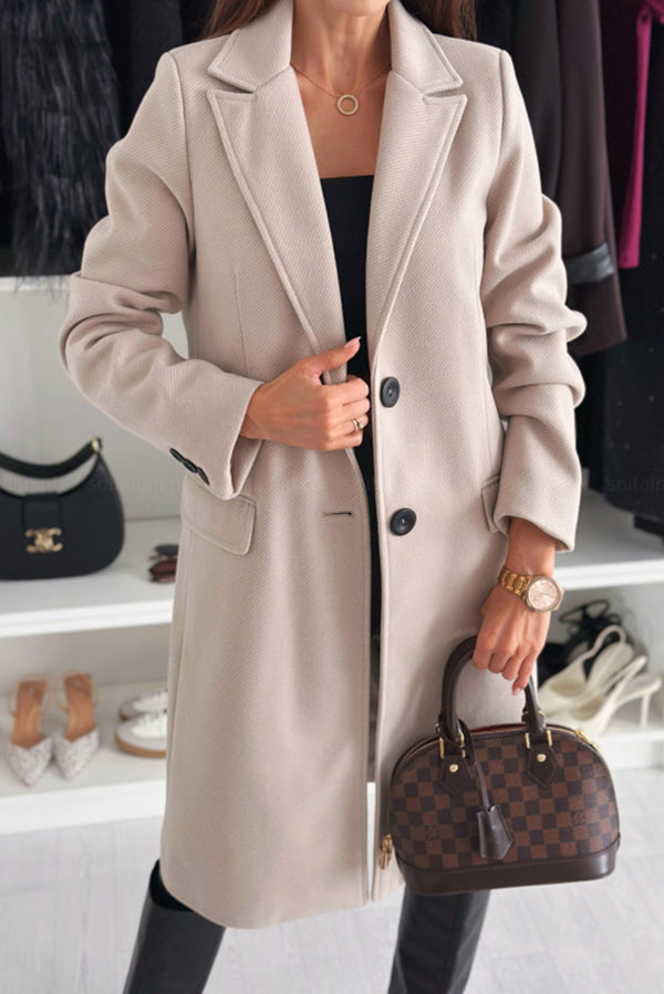 Casual Lapel Long Sleeve Single Breasted Loose Coat