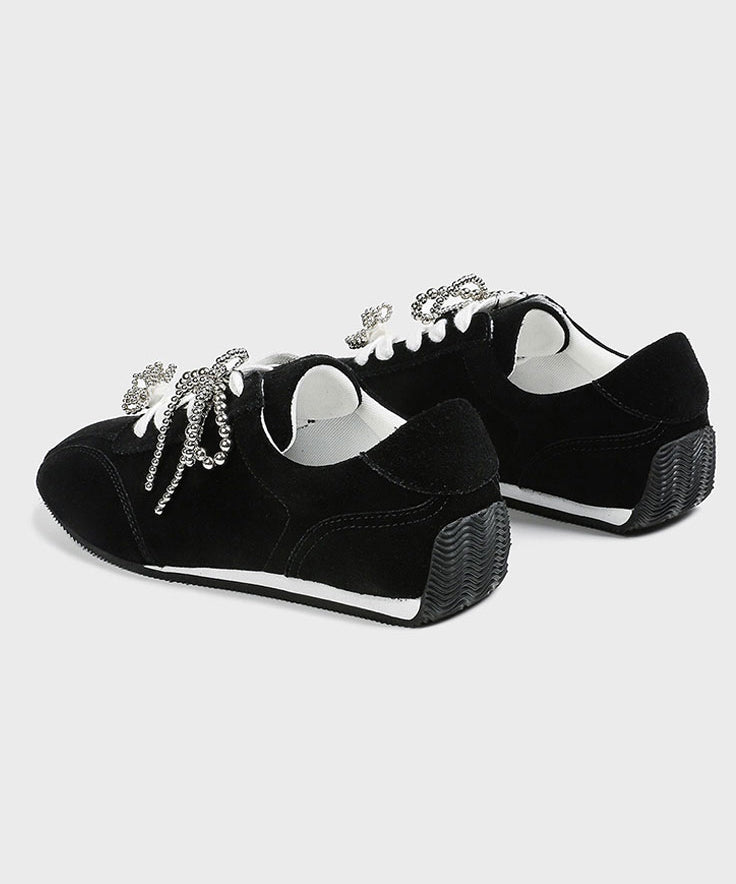 Black Lace Up Sports Leisure Shoes