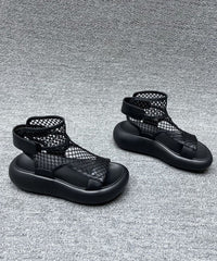 Grey Platform Breathable Mesh Casual Splicing Sandals