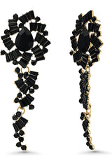Retro Alloy Acrylic Flower Long Earrings
