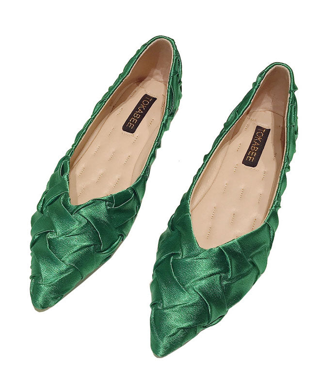 New Green Comfortable Soft Flat Feet Shoes Pointed Toe