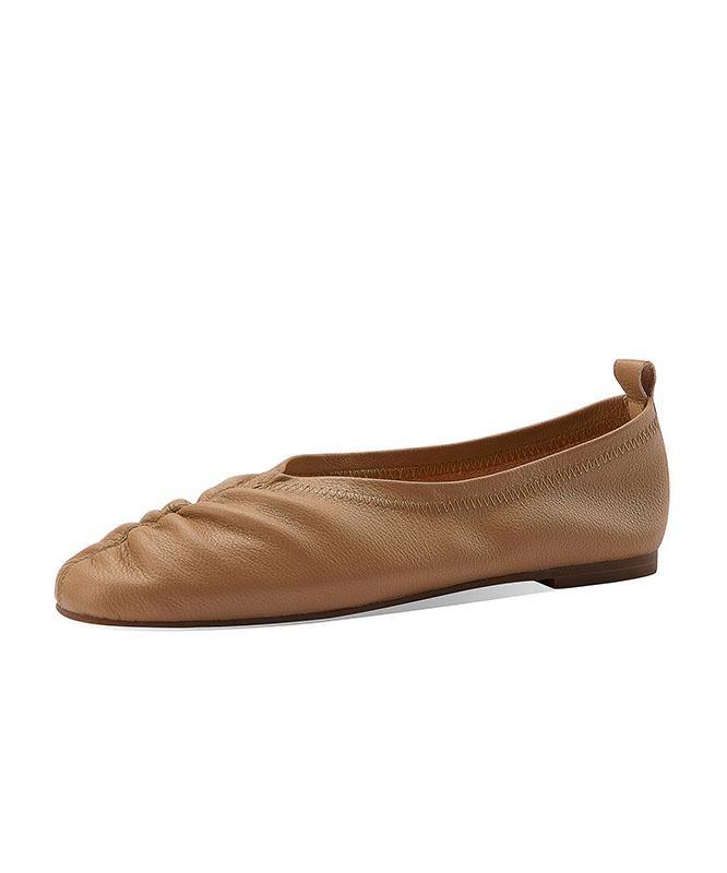 Stylish Khaki Pointed Toe Flats Shoes