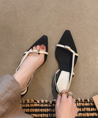 Red Splicing Kitten Sandals Pointed Toe Peep Toe