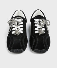 Black Lace Up Sports Leisure Shoes