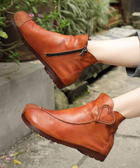 Chocolate Boots Cowhide Leather Ankle boots