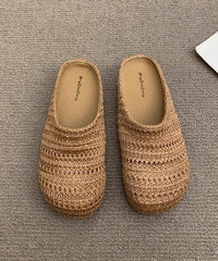 Beige Comfortable Breathable Mesh Splicing Slide Sandals