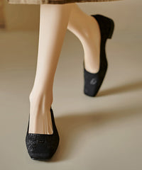 Pink Cotton Fabric Vintage Splicing Flats Embroidered