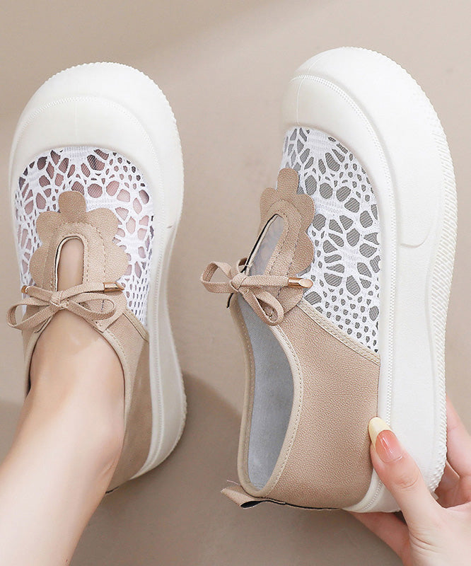 Black Casual Splicing Breathable Mesh Platform Flat Feet Shoes