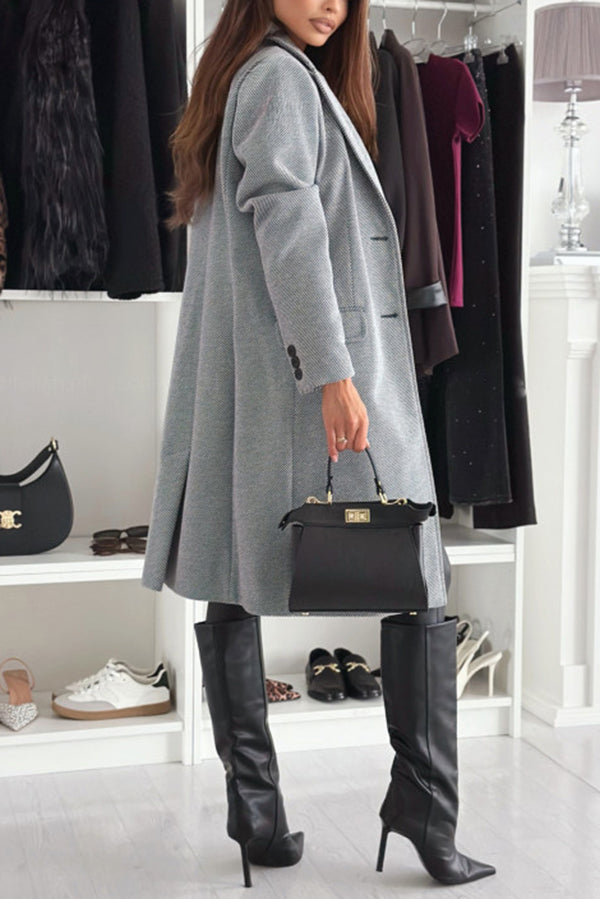 Casual Lapel Long Sleeve Single Breasted Loose Coat