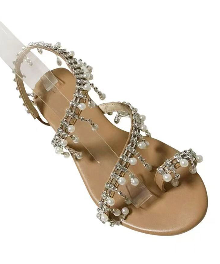 Summer Roman Handmade Beaded Flat Sandals