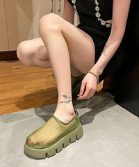 White Platform Tulle Breathable Loafer Shoes