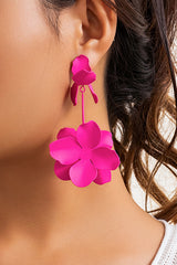 Dopamine Flower Retro Metal Stud Earrings