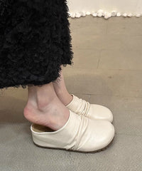 Brown Platform Faux Leather Stylish Splicing Slide Sandals