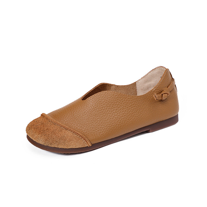 Spring Summer Retro Leather Flat Casual Loafers