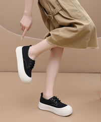 Yellow Canvas Cross Strap Splicing Flat Shoes