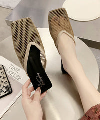 Black Hollow Out Breathable Mesh Slide Sandals