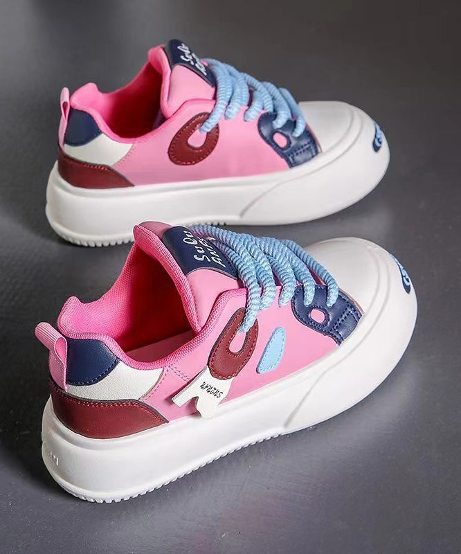 Casual Versatile Beige Black Flats Shoes Lace Up