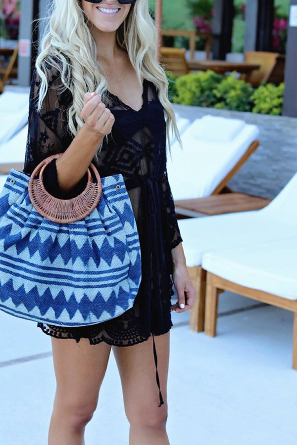 Skylar Embroidered Bell Sleeve Cover-up
