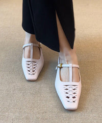 Black Chunky Sheepskin Elegant Splicing Slide Sandals