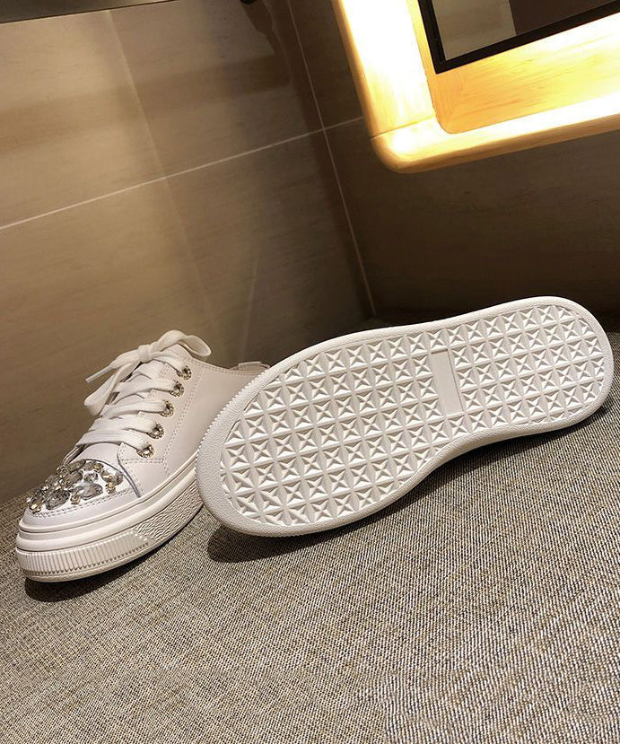 Boutique Pink Splicing Platform Slide Sandals Lace Up Zircon