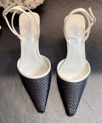 Blue High Heel Faux Leather Beautiful Splicing Sandals