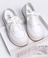 White Flat Shoes Faux Leather Casual Cross Strap Flat Feet Shoes