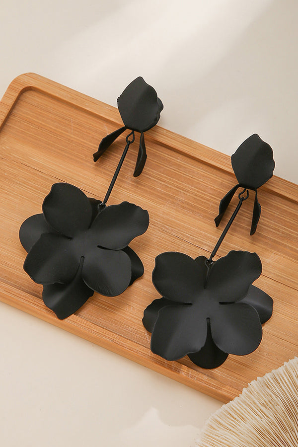 Dopamine Flower Retro Metal Stud Earrings