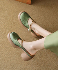 Comfy Apricot Chunky Heel Slide Sandals