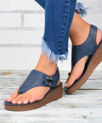 Black Buckle Strap Splicing Peep Toe Platform Sandals